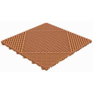 Laubengang Klickfliese mit offene abgerundete Rippen terracotta